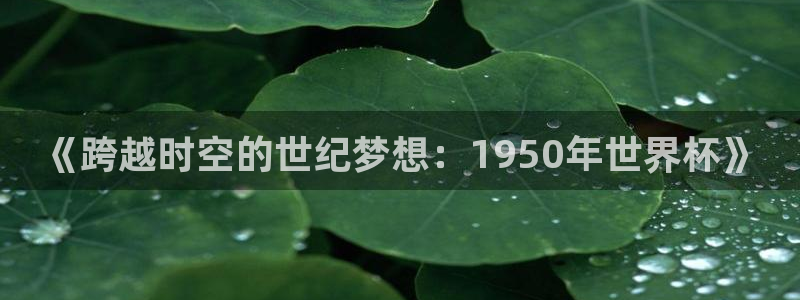 2026年世界杯：《跨越时空的世纪梦想：1950年世界杯》